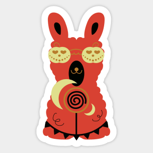 Halloween pumpkin llama Sticker